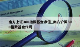 南方上证380指数基金净值_南方沪深300指数基金代码