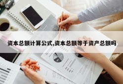 资本总额计算公式,资本总额等于资产总额吗