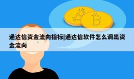 通达信资金流向指标|通达信软件怎么调出资金流向