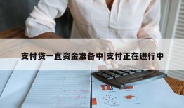 支付贷一直资金准备中|支付正在进行中