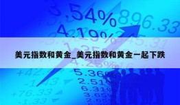 美元指数和黄金_美元指数和黄金一起下跌