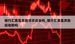 银行汇票是其他货币资金吗_银行汇票是其他应收款吗