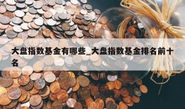 大盘指数基金有哪些_大盘指数基金排名前十名