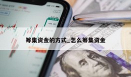 筹集资金的方式_怎么筹集资金