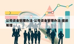 公司资金管理办法-公司资金管理办法 提前筹措