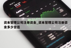 资本管理公司注册资金_资本管理公司注册资金多少合适