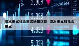 资本主义社会主义通俗区别_资本主义和社会主义