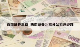 西南证券北京_西南证券北京分公司总经理