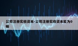 公司注册实收资本-公司注册实收资本能为0嘛