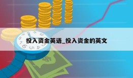 投入资金英语_投入资金的英文