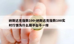 纳斯达克指数100-纳斯达克指数100实时行情为什么跟平台不一样