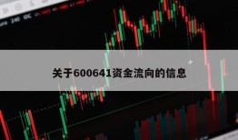 关于600641资金流向的信息