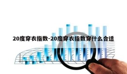 20度穿衣指数-20度穿衣指数穿什么合适