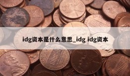 idg资本是什么意思_idg idg资本