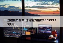 过程能力指数,过程能力指数10≤CP133表示