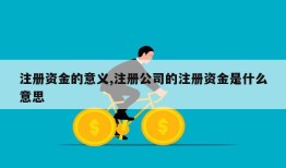 注册资金的意义,注册公司的注册资金是什么意思