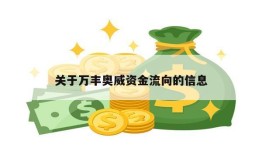 关于万丰奥威资金流向的信息