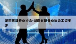 湖南省证券业协会-湖南省证券业协会工资多少