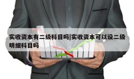 实收资本有二级科目吗|实收资本可以设二级明细科目吗