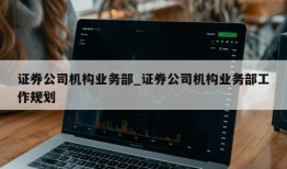 证券公司机构业务部_证券公司机构业务部工作规划