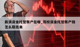 新浪资金托管账户在哪_驾校资金托管账户钱怎么取出来