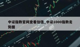 中证指数官网查看估值_中证1000指数走势图