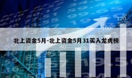 北上资金5月-北上资金5月31买入龙虎榜