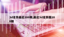 3d走势最近200期,最近3d走势图200期