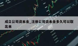 成立公司资本金_注册公司资本金多久可以取出来