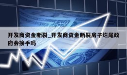 开发商资金断裂_开发商资金断裂房子烂尾政府会接手吗