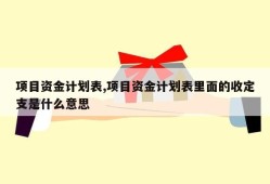 项目资金计划表,项目资金计划表里面的收定支是什么意思