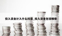 投入资金计入什么科目_投入资金包括哪些