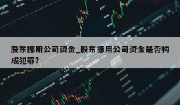 股东挪用公司资金_股东挪用公司资金是否构成犯罪?