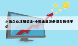 小微企业注册资金-小微企业注册资金最低多少