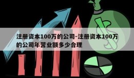 注册资本100万的公司-注册资本100万的公司年营业额多少合理