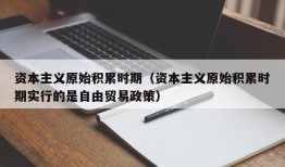 资本主义原始积累时期（资本主义原始积累时期实行的是自由贸易政策）