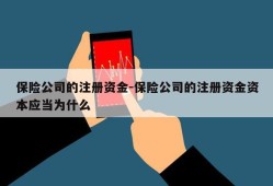 保险公司的注册资金-保险公司的注册资金资本应当为什么