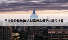 平均股价指数|东方财富怎么看平均股价指数