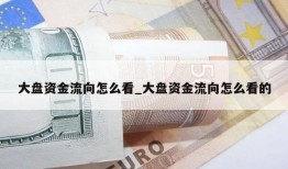 大盘资金流向怎么看_大盘资金流向怎么看的