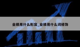 业绩用什么形容_业绩用什么词修饰