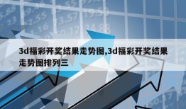 3d福彩开奖结果走势图,3d福彩开奖结果走势图排列三