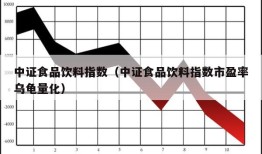 中证食品饮料指数（中证食品饮料指数市盈率乌龟量化）