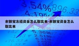 余额宝冻结资金怎么取出来-余额宝资金怎么取出来