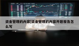 资金管理的内容|资金管理的内容开题报告怎么写