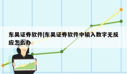 东吴证券软件|东吴证券软件中输入数字无反应怎么办