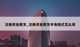 注册资金英文_注册资金英文半角格式怎么填