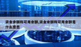 资金余额和可用余额,资金余额和可用余额是什么意思