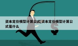 资本定价模型计算公式|资本定价模型计算公式是什么