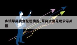 乡镇草奖资金兑现情况_草奖资金兑现公示简报