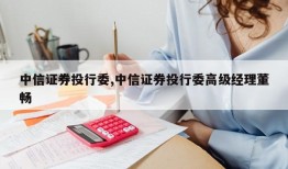 中信证券投行委,中信证券投行委高级经理董畅